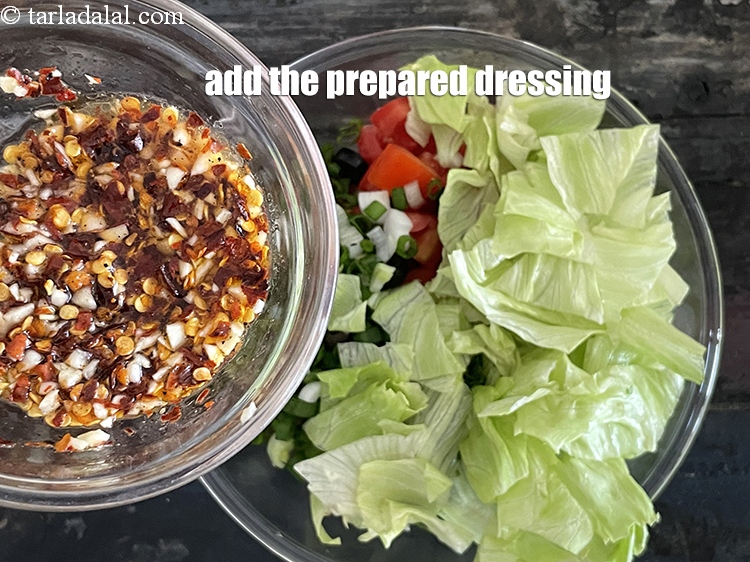 Step 32 – Add the prepared dressing only after chilling the salad and when you want to serve.