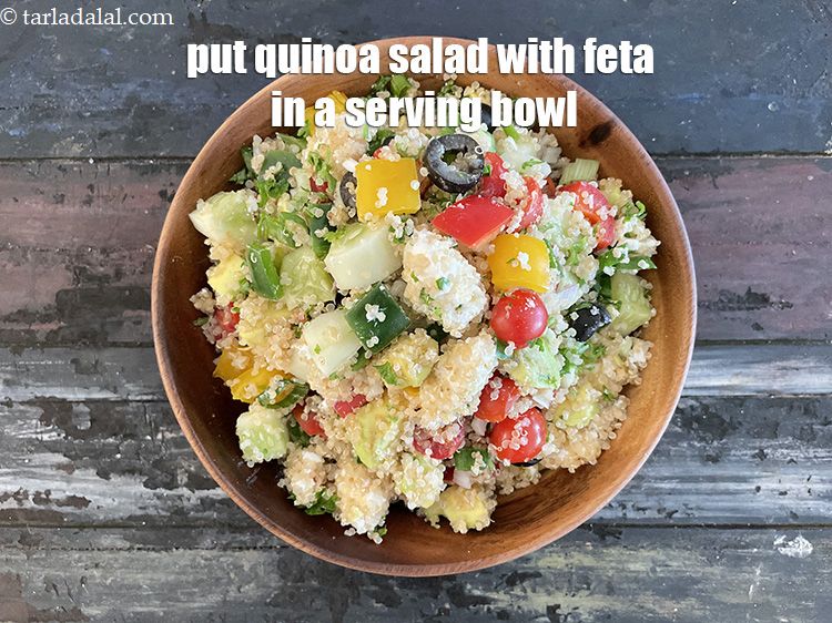 Step 28 – Put <strong>quinoa salad with feta&nbsp;</strong>in a serving bowl.