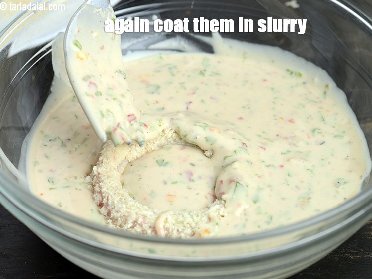 Step 21 – Again coat them in the slurry.