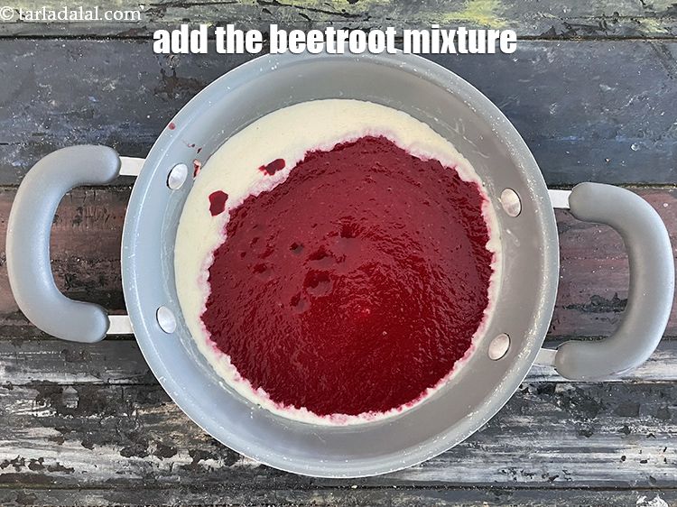 Step 21 – Add the beetroot mixture.