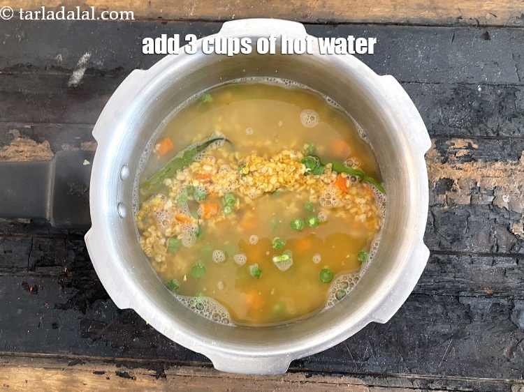 Step 36 – Add 3 cups of hot water.