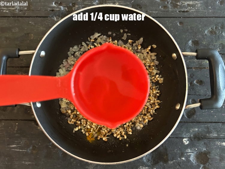 Step 22 – Add 1/4 cup water.