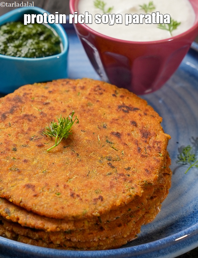 Step 25 – Serve <strong>rice and soya paratha recipe | protein rich soya paratha | leftover rice and …