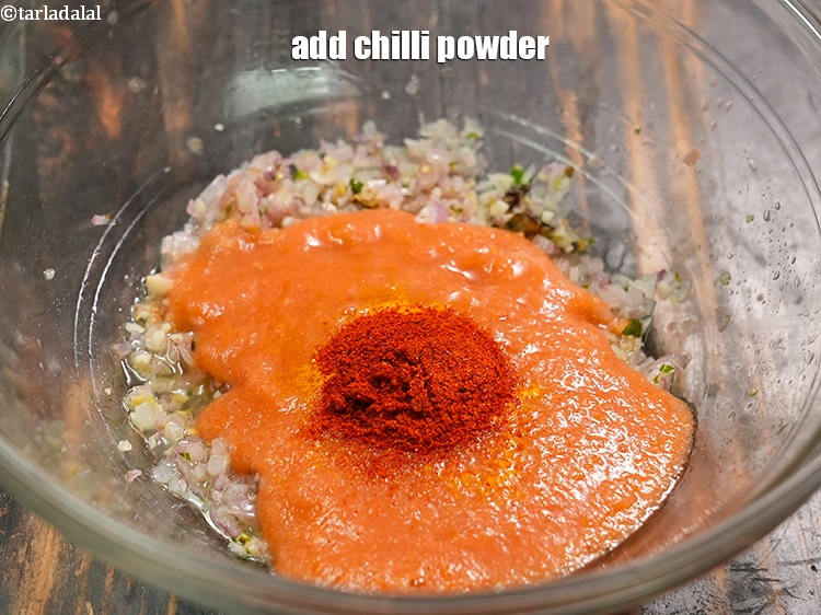 Step 20 – Add 1 tsp&nbsp;<a href="https://www.tarladalal.com/glossary-chilli-powder-red-chilli-powder-339i">chilli powder</a>.