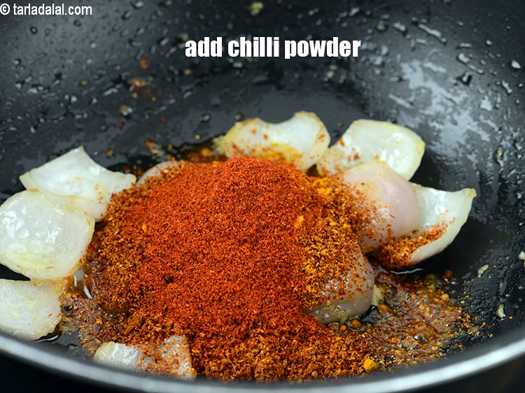 Step 22 – Add 1 tsp <a href="https://www.tarladalal.com/glossary-chilli-powder-red-chilli-powder-339i">chilli powder</a>.