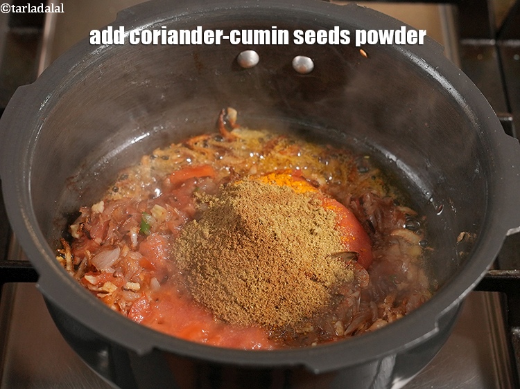 Step 21 – Add 2 tsp <a href="https://www.tarladalal.com/glossary-coriander-cumin-seeds-powder-dhania-jeera-powder-375i">coriander-cumin seeds (dhania-jeera) powder</a>.&nbsp;
