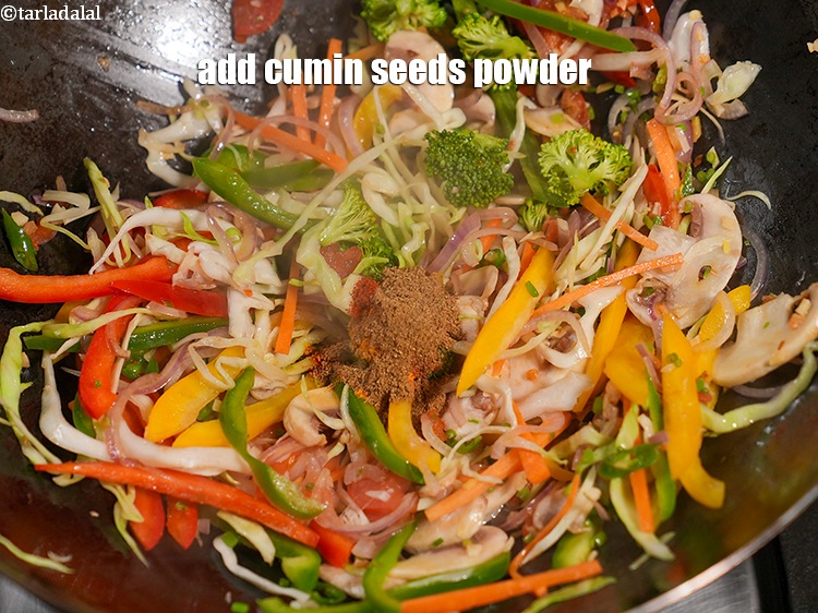 Step 24 – Add &frac12; tsp <a href="https://www.tarladalal.com/glossary-cumin-seeds-powder-jeera-powder-zeera-powder-382i">cumin seeds (jeera) powder</a>.