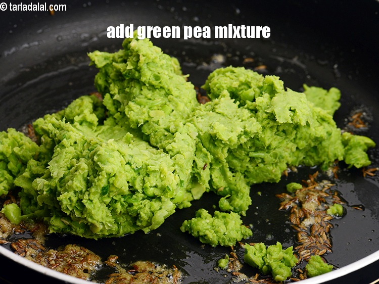 Step 22 – Add the green pea mixture.