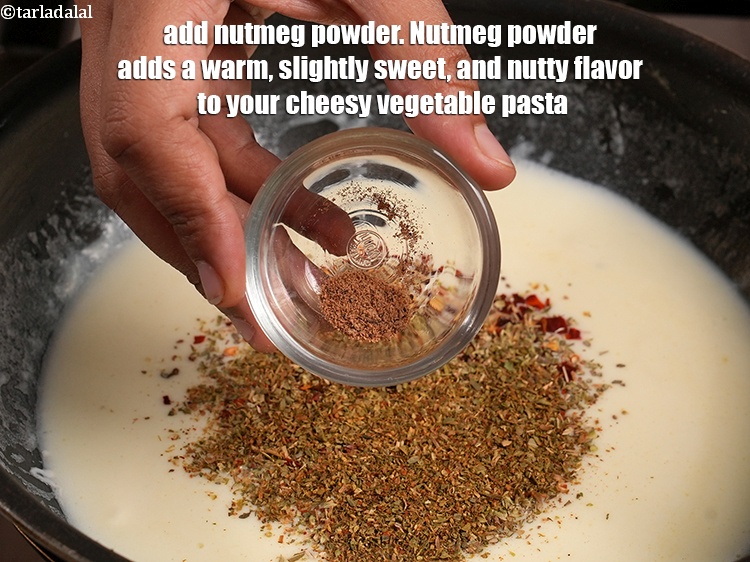 Step 21 – Add 1/8 tsp <a href="https://www.tarladalal.com/glossary-nutmeg-powder-jaiphal-powder-543i">nutmeg (jaiphal) powder</a>. Nutmeg powder adds a warm, slightly sweet, and …