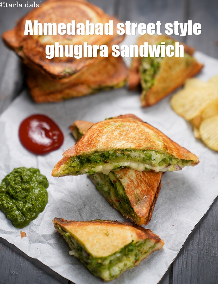 Step 21 – Serve <strong>ghughra sandwich</strong> hot.