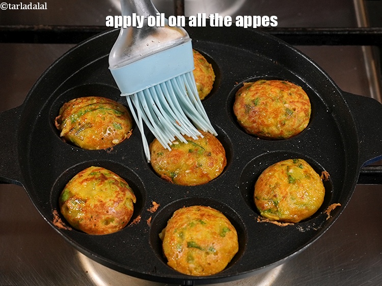 Step 21 – Apply &frac12; tsp oil on all the appes.