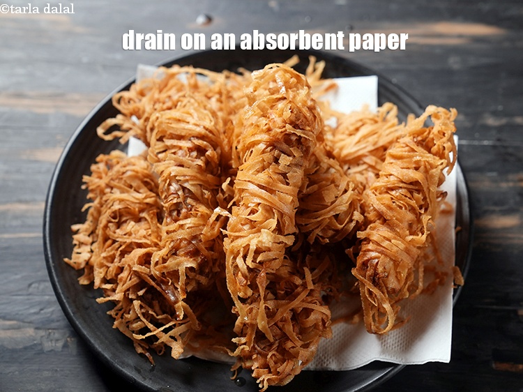 Step 21 – Drain on an absorbent paper.