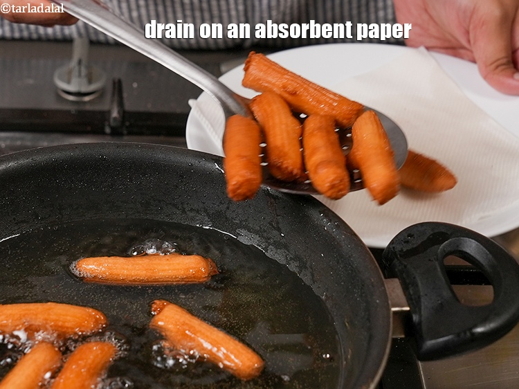 Step 22 – Drain on an absorbent paper.