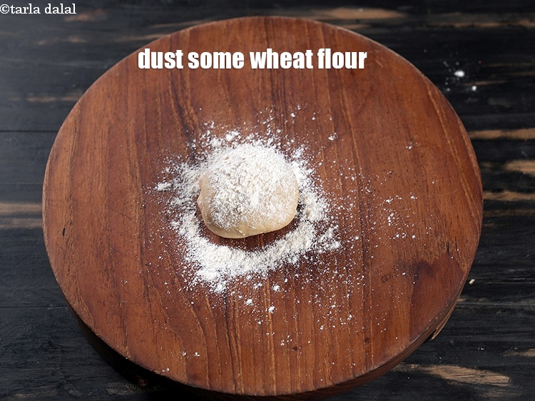 Step 21 – Dust some whole wheat flour.