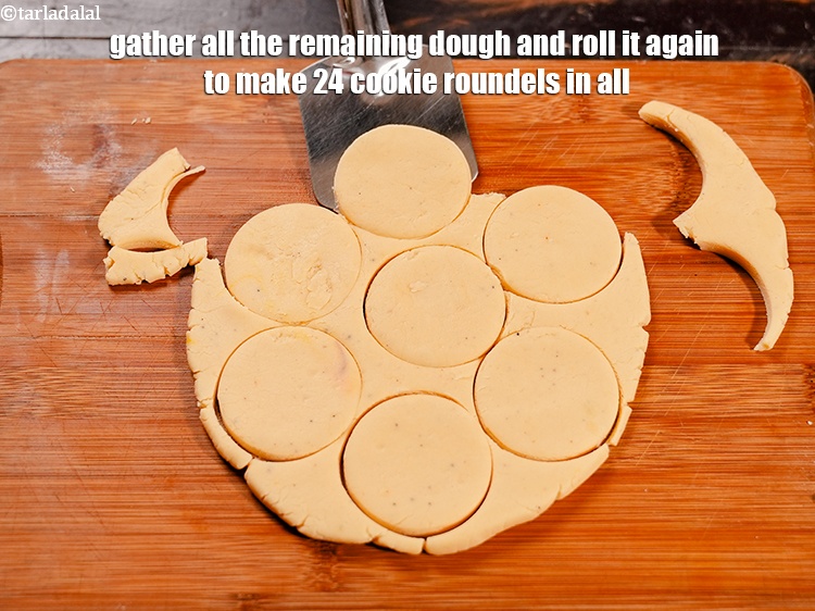Step 21 – Gather all the remaining dough and roll it again to make 24 cookie roundels in …