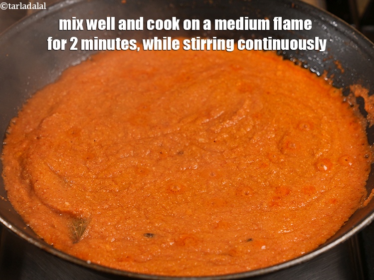 Step 21 – Mix well and cook on a medium flame for 2 minutes, while stirring continuously.