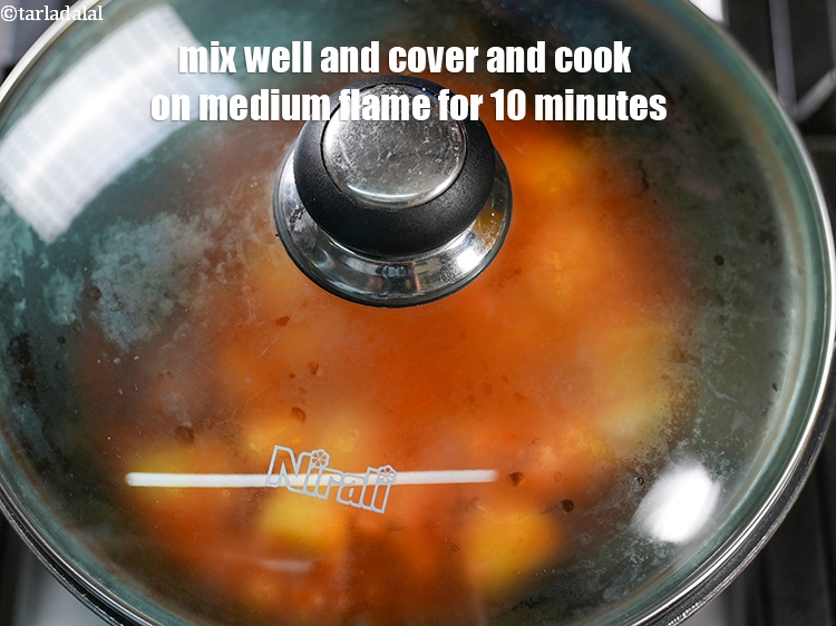 Step 21 – Mix well and cover and cook on medium flame for 10 minutes.