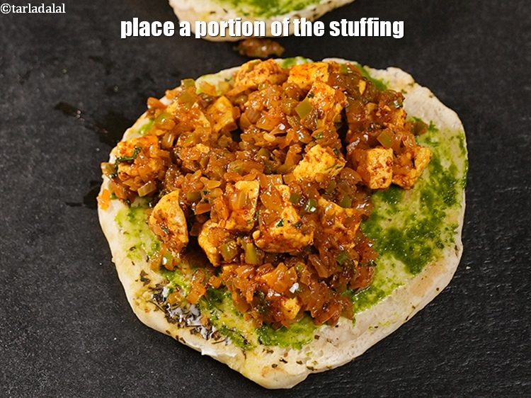Step 21 – Place a portion of the stuffing.