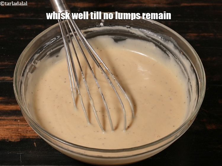 Step 21 – Whisk well till no lumps remain.