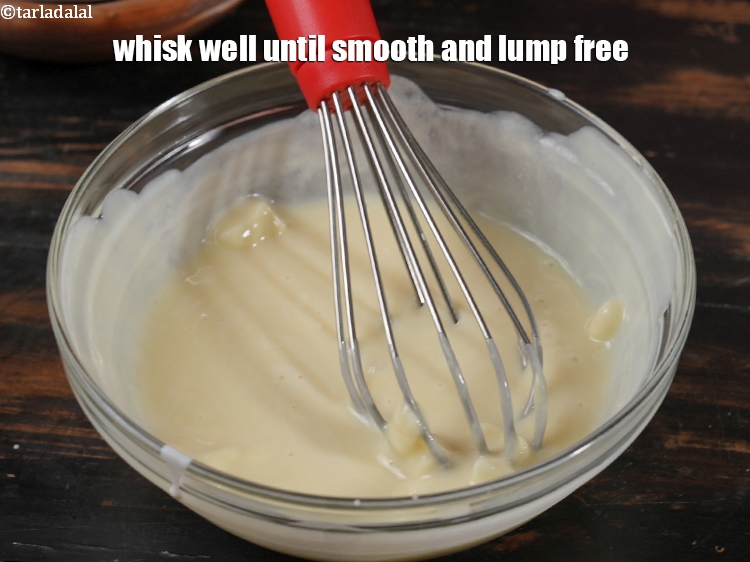 Step 21 – Whisk well until smooth and lump free.