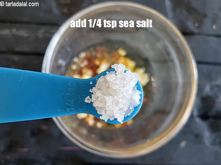 Step 21 – Add 1/4&nbsp;th tsp&nbsp;sea salt.