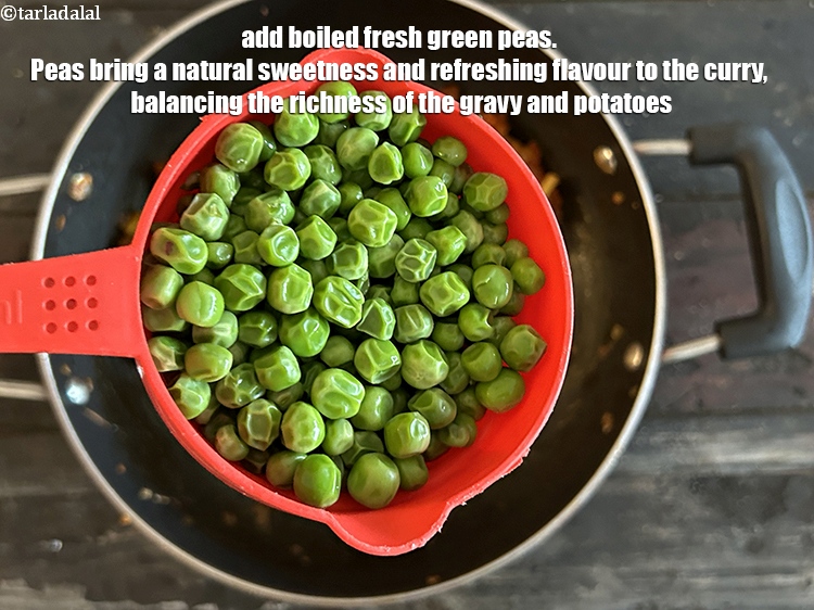 Step 31 – <meta charset="UTF-8" /> Add&nbsp;3/4 cup&nbsp;<a href="glossary-boiled-green-peas-1078i">boiled fresh green peas</a>.&nbsp;Peas bring a natural sweetness and refreshing …