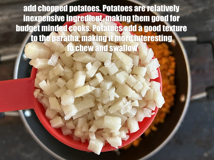 Step 50 – <meta charset="UTF-8" /> Add 1 cup&nbsp;finely&nbsp;<a href="glossary-chopped-potatoes-787i">chopped potatoes</a>. Potatoes are a relatively inexpensive ingredient, making …