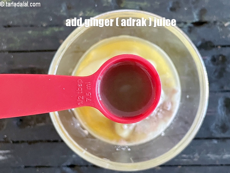 Step 23 – Add&nbsp;<meta charset="UTF-8" /><strong>1/2 tbsp</strong>&nbsp;<a href="glossary-ginger-juice-adrak-ka-ras-adrak-ka-juice-456i">ginger (adrak) juice</a>.