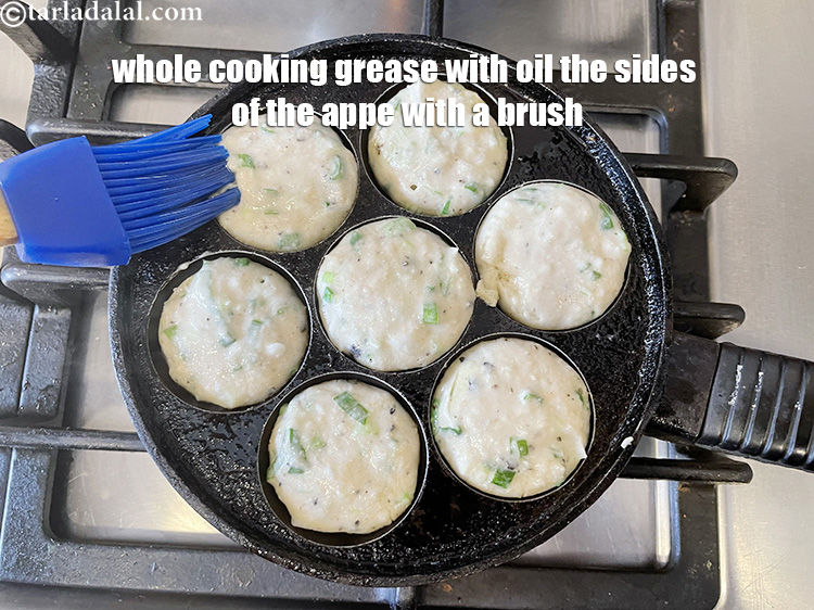 Step 24 – <meta charset="UTF-8" />While cooking appe, grease the sides with of the appe with a brush.&nbsp;&nbsp;