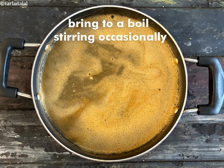 Step 29 – Bring to a boil, while stirring occasionally.