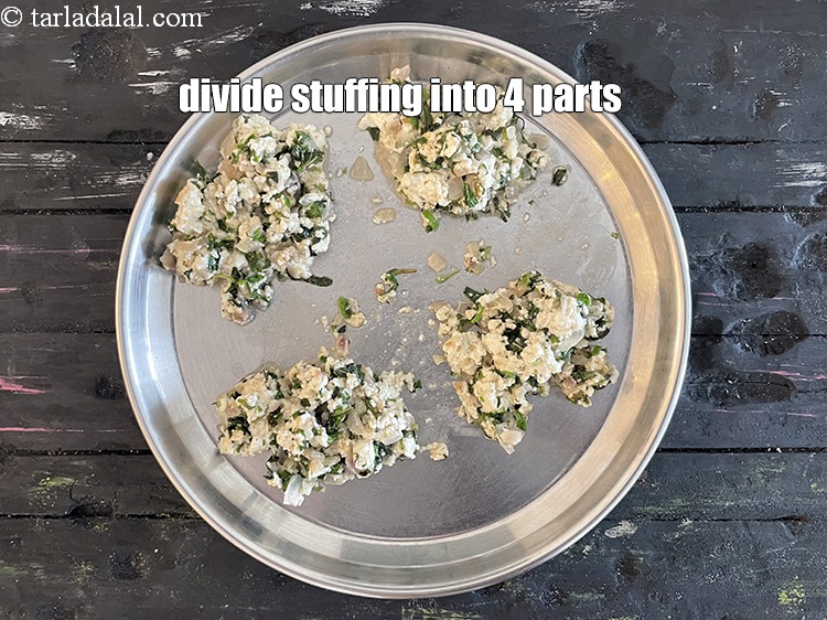 Step 30 – Divide stuffing into four parts. Keep aside.