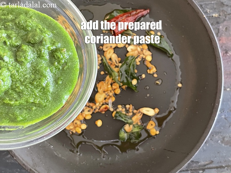 Step 21 – Add the prepared coriander paste.