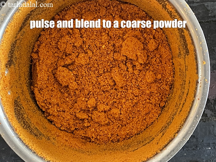 Step 23 – <meta charset="UTF-8" /> <u><em>Pulse and blend in a mixer to a coarse powder.&nbsp;</em></u>Pulse as grated …