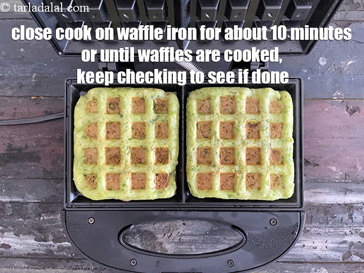 Step 23 – Cook in a waffle maker for 10&nbsp;minutes or till the waffles are crispy. <u><em>Note that …