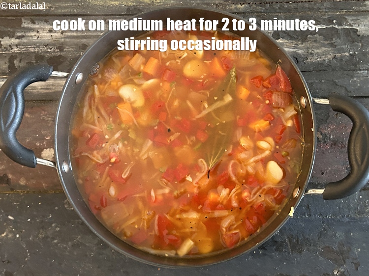 Step 33 – Cook on a medium flame for 2 to 3 minutes, while stirring occasionally.