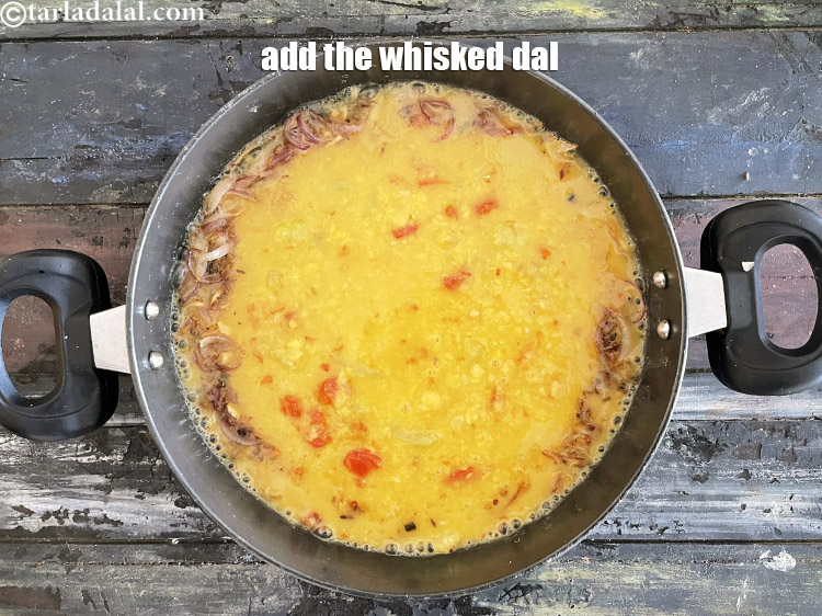 Step 33 – <meta charset="UTF-8" />Add the whisked dal mixture.