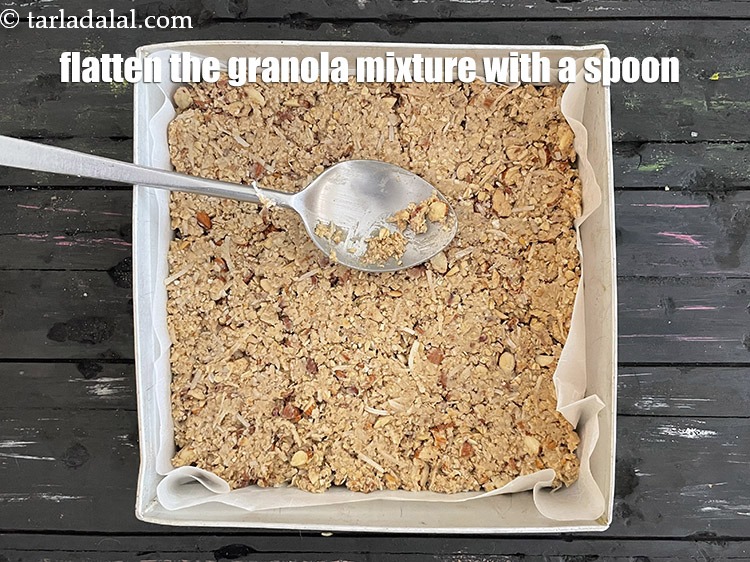 Step 29 – Flatten the mixture evenely with the back of a spoon or spatula.