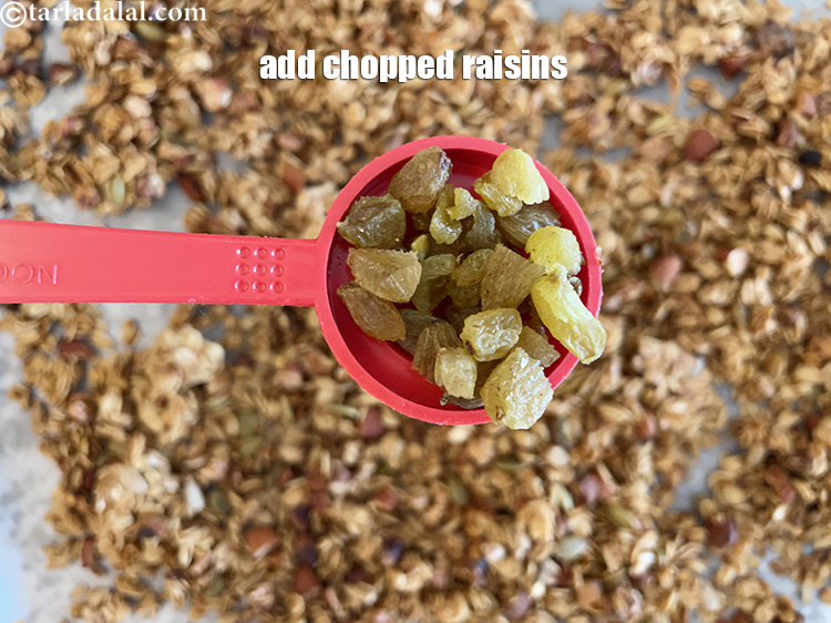 Step 24 – Add 2 tablespoons of chopped raisins.