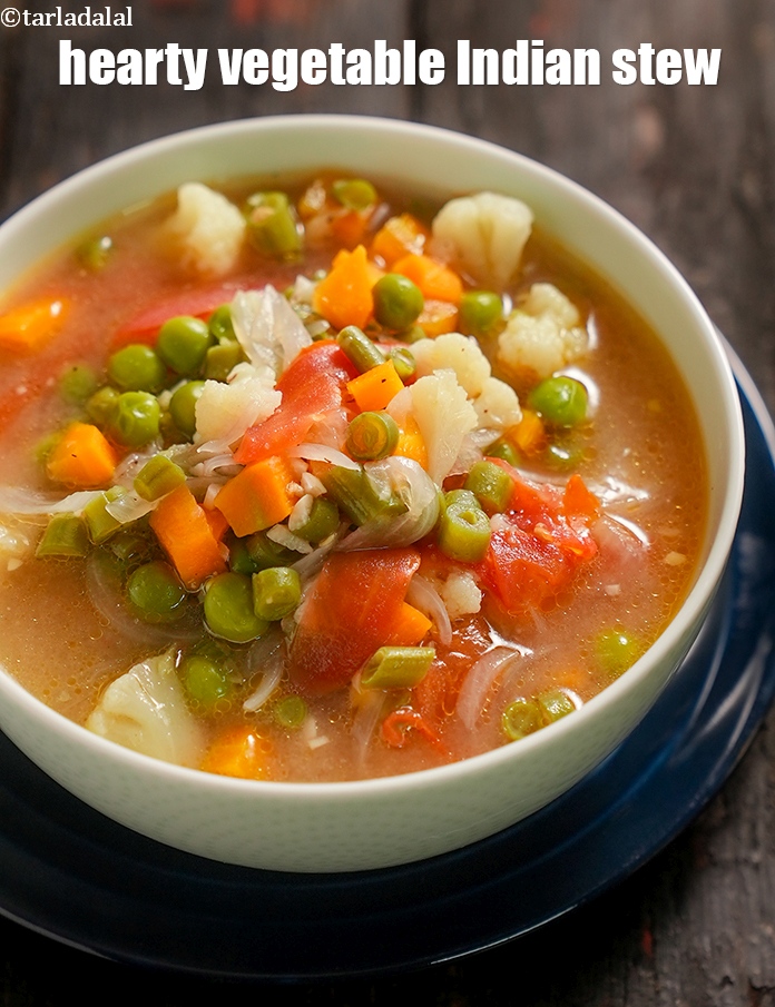 Step 25 – Serve <strong>chunky vegetable soup |&nbsp;hearty vegetable Indian stew | vegetable medley |&nbsp;country vegetable soup with …