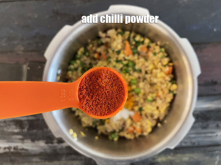 Step 37 – Add&nbsp;<meta charset="UTF-8" />1&nbsp;tsp&nbsp;<a href="glossary-chilli-powder-red-chilli-powder-339i">chilli powder</a>. You can use 1 1/2 tsp chilli powder.