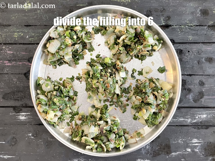 Step 23 – Divide the filling into 6 equal portions and keep aside