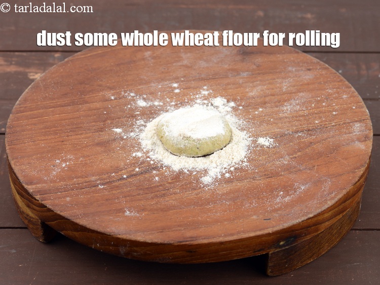 Step 21 – Dust some whole wheat flour for rolling.