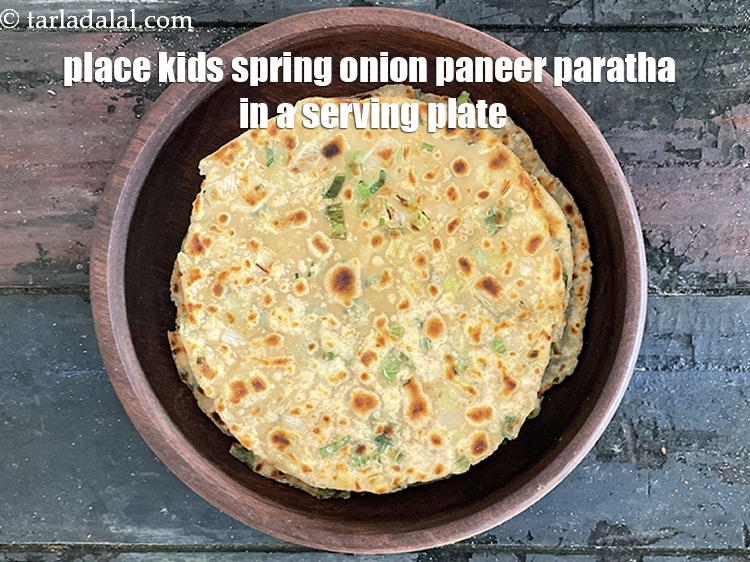 Step 24 – Place paratha is serving bowl.