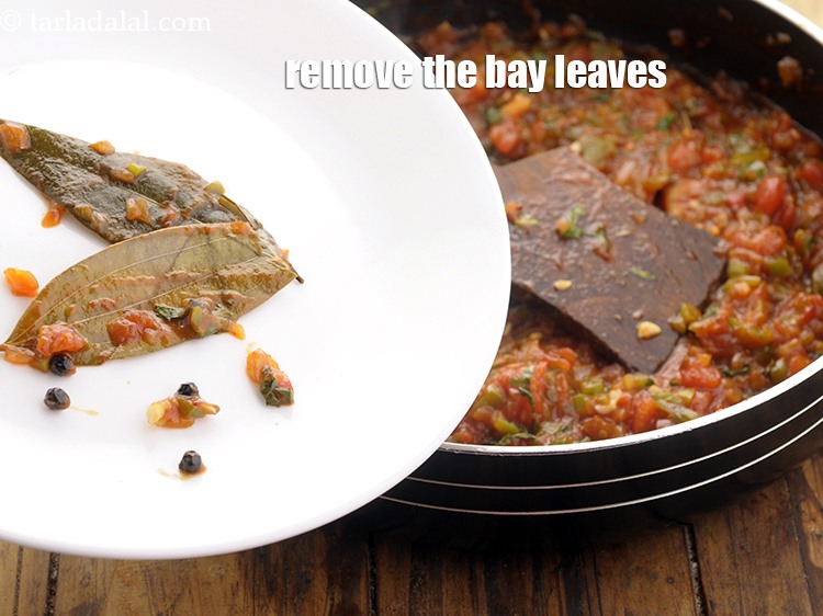 Step 20 – Remove the bay leaves and peppercorns and discard them.