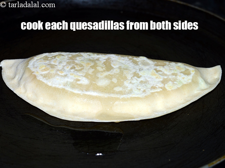 Step 22 – Cook each quesadillas from both the sides.