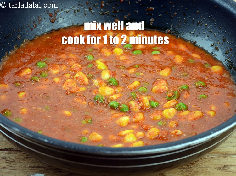 Step 22 – Mix well and cook on a medium flame for 1 to 2 minutes, while stirring …