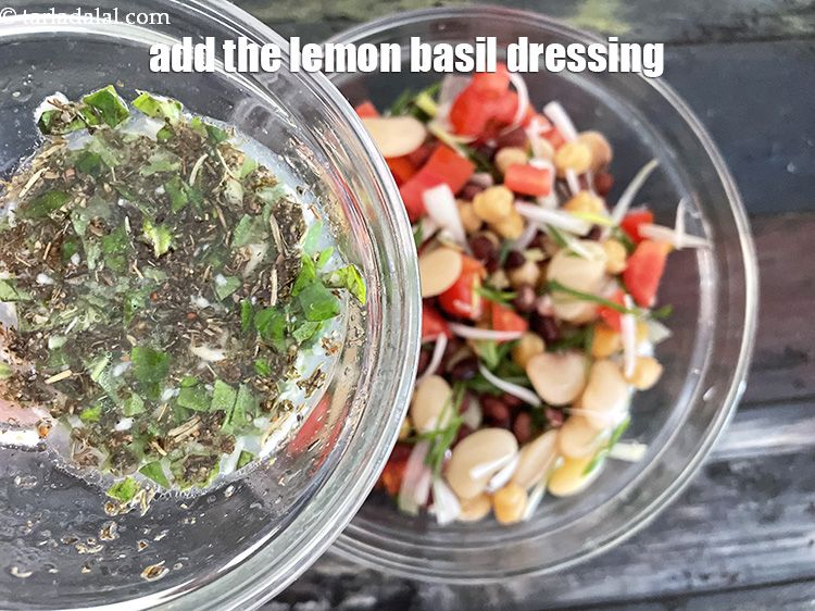 Step 44 – Add the lemon basil dressing.