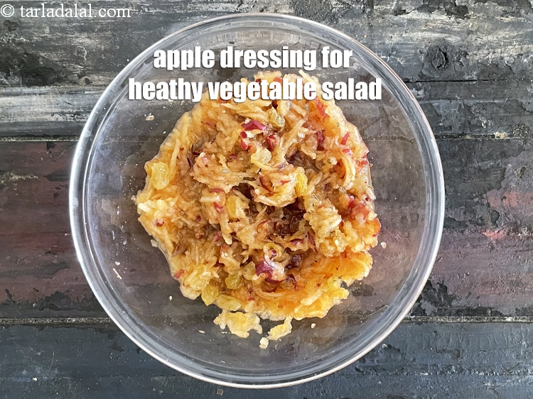 Step 22 – Apple dressing for healthy vegetable salad.