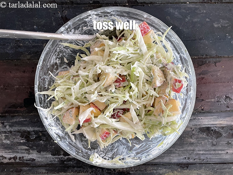 Step 23 – Toss <strong>cabbage apple salad | healthy Indian apple cabbage salad |&nbsp;cabbage apple salad with dill …
