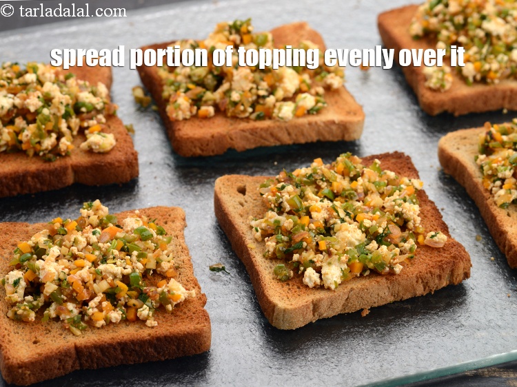 Step 20 – Divide the stuffing into 6 equal portions. Spread a portion of the topping evenly over …